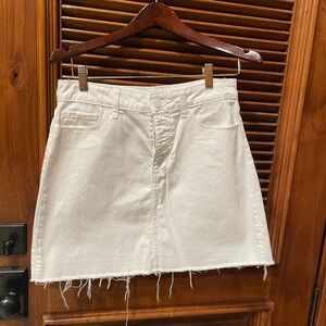 PAIGE Frayed Hem White Skirt